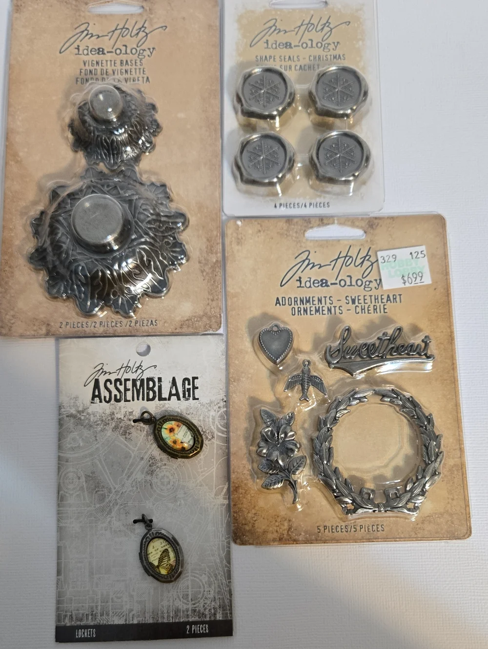 Tim Holtz Idea-ology Mixed Media Vignettes Asemblage Adornments NWT Craft Lot